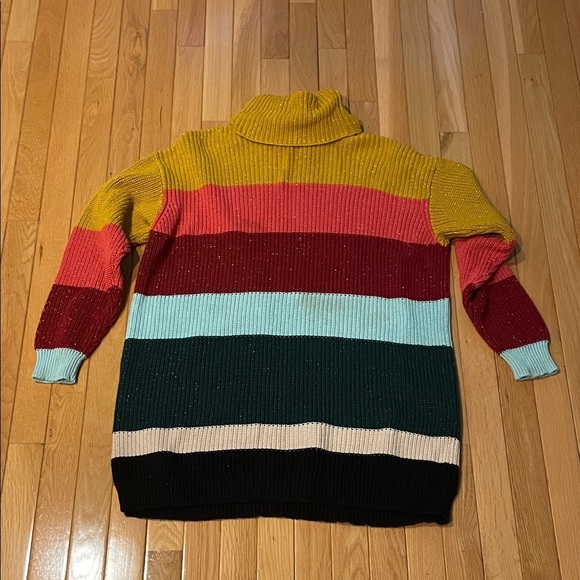 Anthropologie Sweaters - Farm Rio Anthropologie Colorful Striped Turtleneck Sweater